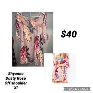 Off shoulder Rose pink dress